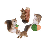 Maxbell Realistic Miniature Squirrel Figure 4Pack for Automobile Desk Decoration B