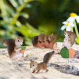 Maxbell Realistic Miniature Squirrel Figure 4Pack for Automobile Desk Decoration B
