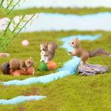 Maxbell Realistic Miniature Squirrel Figure 4Pack for Automobile Desk Decoration B