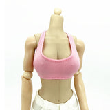 Maxbell 1:6 Miniature Sports Vest Doll Clothing for 12 inch Dress up Action Figures Pink
