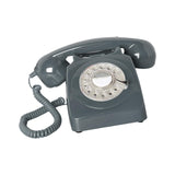 Maxbell Retro Landline Phone 1960'Style Decorative Vintage Rotary Dial Telephone Grey