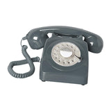 Maxbell Retro Landline Phone 1960'Style Decorative Vintage Rotary Dial Telephone Grey