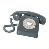 Maxbell Retro Landline Phone 1960'Style Decorative Vintage Rotary Dial Telephone Grey