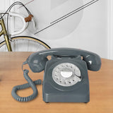 Maxbell Retro Landline Phone 1960'Style Decorative Vintage Rotary Dial Telephone Grey