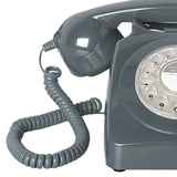 Maxbell Retro Landline Phone 1960'Style Decorative Vintage Rotary Dial Telephone Grey