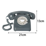 Maxbell Retro Landline Phone 1960'Style Decorative Vintage Rotary Dial Telephone Grey