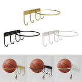 Maxbell Wall Mounted Soccer Basketball Ball Display Rack Multipurpose Shelf Durable Gold