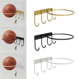 Maxbell Wall Mounted Soccer Basketball Ball Display Rack Multipurpose Shelf Durable Gold