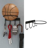 Maxbell Wall Mounted Soccer Basketball Ball Display Rack Multipurpose Shelf Durable Black