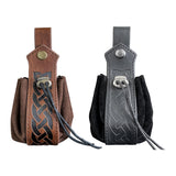 Maxbell Coin Pouch Purse Drawstring Belt Pouch Steampunk Waterproof for Gift Present Black