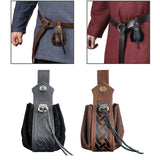 Maxbell Coin Pouch Purse Drawstring Belt Pouch Steampunk Waterproof for Gift Present Black