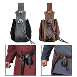 Maxbell Coin Pouch Purse Drawstring Belt Pouch Steampunk Waterproof for Gift Present Black