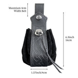 Maxbell Coin Pouch Purse Drawstring Belt Pouch Steampunk Waterproof for Gift Present Black