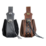 Maxbell Coin Pouch Purse Drawstring Belt Pouch Steampunk Waterproof for Gift Present Black