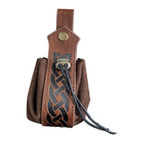 Maxbell Coin Pouch Purse Drawstring Belt Pouch Steampunk Waterproof for Gift Present Brown