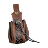 Maxbell Coin Pouch Purse Drawstring Belt Pouch Steampunk Waterproof for Gift Present Brown