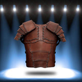 Maxbell Medieval Vest Armor PU Retro W/ Shoulder Guard for Party Role Play Halloween Deep Brown