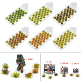 Maxbell 32Pcs Miniature Flower Cluster for DIY Model Sand Layout Model Decoration Green