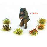 Maxbell 32Pcs Miniature Flower Cluster for DIY Model Sand Layout Model Decoration Green