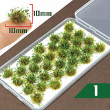 Maxbell 32Pcs Miniature Flower Cluster for DIY Model Sand Layout Model Decoration Green