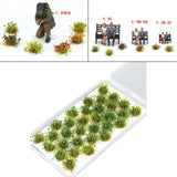Maxbell 32Pcs Miniature Flower Cluster for DIY Model Sand Layout Model Decoration Green