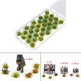 Maxbell 32Pcs Miniature Flower Cluster for DIY Model Sand Layout Model Decoration Green