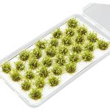 Maxbell 32Pcs Miniature Flower Cluster for DIY Model Sand Layout Model Decoration Light Green