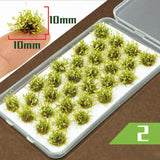 Maxbell 32Pcs Miniature Flower Cluster for DIY Model Sand Layout Model Decoration Light Green