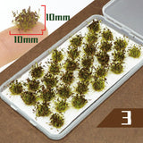 Maxbell 32Pcs Miniature Flower Cluster for DIY Model Sand Layout Model Decoration Withered Green