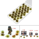 Maxbell 32Pcs Miniature Flower Cluster for DIY Model Sand Layout Model Decoration Withered Green