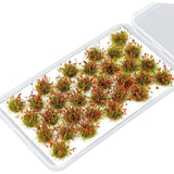 Maxbell 32Pcs Miniature Flower Cluster for DIY Model Sand Layout Model Decoration Autumn Red