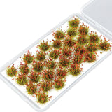 Maxbell 32Pcs Miniature Flower Cluster for DIY Model Sand Layout Model Decoration Autumn Red