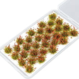 Maxbell 32Pcs Miniature Flower Cluster for DIY Model Sand Layout Model Decoration Autumn Red