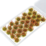 Maxbell 32Pcs Miniature Flower Cluster for DIY Model Sand Layout Model Decoration Autumn Red