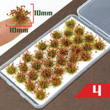 Maxbell 32Pcs Miniature Flower Cluster for DIY Model Sand Layout Model Decoration Autumn Red