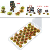 Maxbell 32Pcs Miniature Flower Cluster for DIY Model Sand Layout Model Decoration Autumn Red