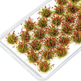 Maxbell 32Pcs Miniature Flower Cluster for DIY Model Sand Layout Model Decoration Autumn Red