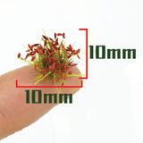 Maxbell 32Pcs Miniature Flower Cluster for DIY Model Sand Layout Model Decoration Autumn Red