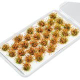 Maxbell 32Pcs Miniature Flower Cluster for DIY Model Sand Layout Model Decoration Withered Yellow