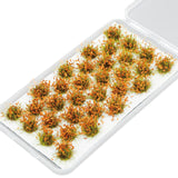 Maxbell 32Pcs Miniature Flower Cluster for DIY Model Sand Layout Model Decoration Withered Yellow
