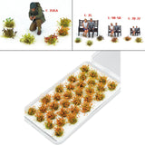 Maxbell 32Pcs Miniature Flower Cluster for DIY Model Sand Layout Model Decoration Withered Yellow