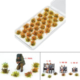 Maxbell 32Pcs Miniature Flower Cluster for DIY Model Sand Layout Model Decoration Withered Yellow