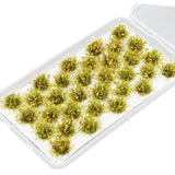 Maxbell 32Pcs Miniature Flower Cluster for DIY Model Sand Layout Model Decoration Yellow