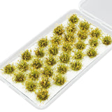 Maxbell 32Pcs Miniature Flower Cluster for DIY Model Sand Layout Model Decoration Yellow