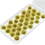 Maxbell 32Pcs Miniature Flower Cluster for DIY Model Sand Layout Model Decoration Yellow