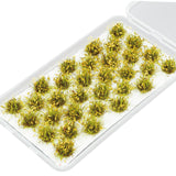 Maxbell 32Pcs Miniature Flower Cluster for DIY Model Sand Layout Model Decoration Yellow