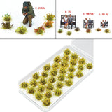 Maxbell 32Pcs Miniature Flower Cluster for DIY Model Sand Layout Model Decoration Yellow