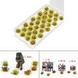 Maxbell 32Pcs Miniature Flower Cluster for DIY Model Sand Layout Model Decoration Yellow