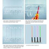 Maxbell Acrylic Desktop Lightsaber Stand Display Hanging for Collectible Shop Office