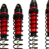 Maxbell 4 Pieces 1:10 Scale RC Car Shock Front Rear Shock Absorber CNC Machined red